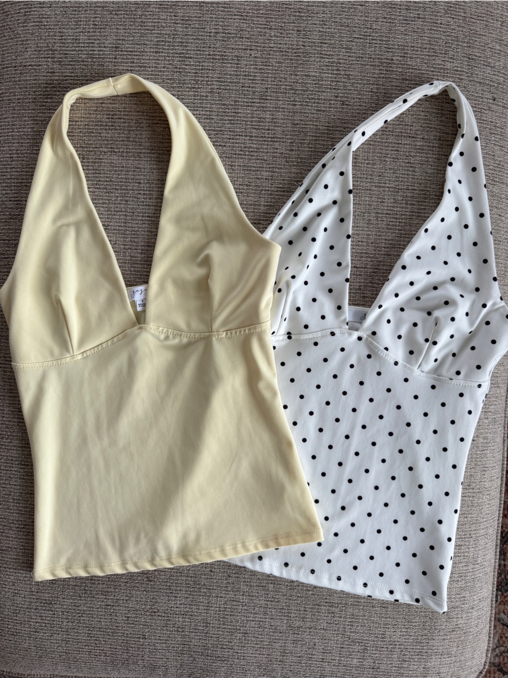 Gaze Strapless Tube Tops Bundle Polka Dot & Yellow Size Small Y2K